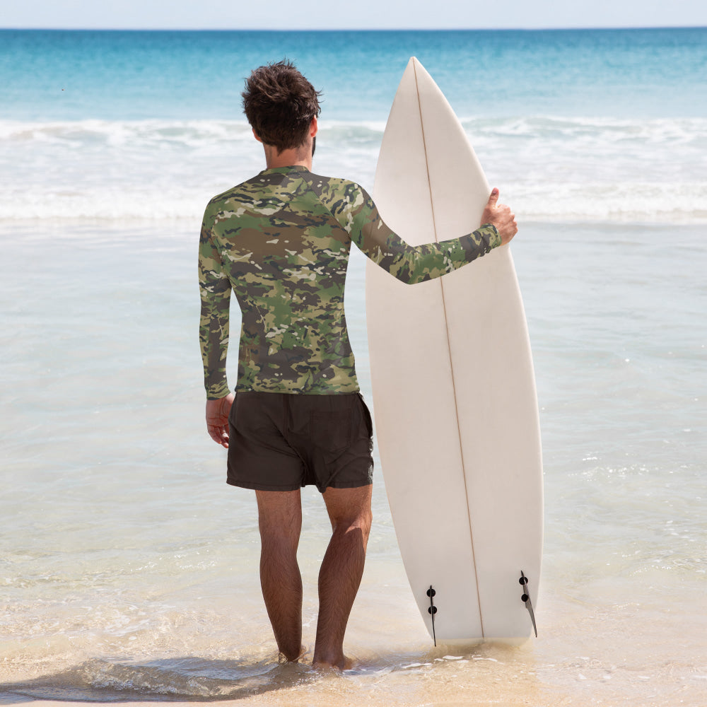 American Multi CAMO Woodland Men’s Rash Guard - Mens