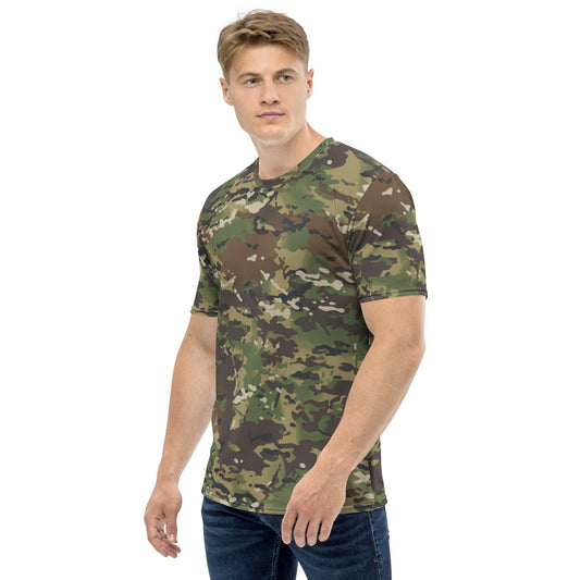 American Multi CAMO Woodland Men’s T-shirt - Mens T-Shirt