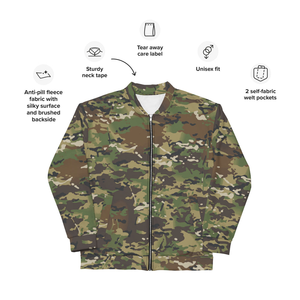 American Multi CAMO Woodland Unisex Bomber Jacket