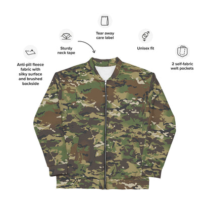 American Multi CAMO Woodland Unisex Bomber Jacket