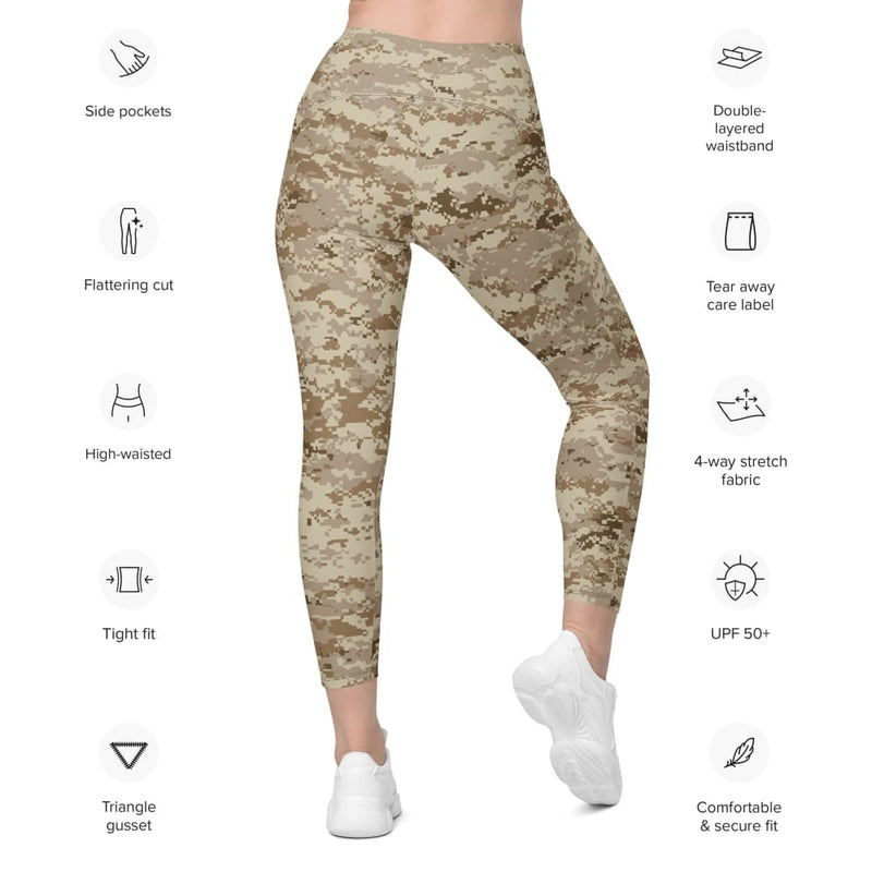 American Navy Working Uniform (NWU) Type II (AOR-1) CAMO Women’s Leggings with pockets