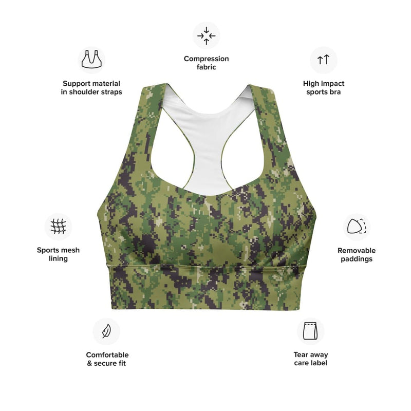 American Navy Working Uniform (NWU) Type III (AOR-2) CAMO Longline sports bra