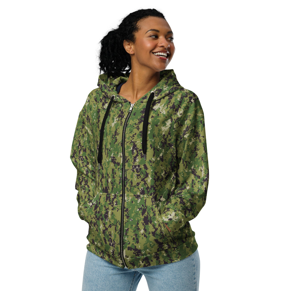 American Navy Working Uniform (NWU) Type III (AOR-2) CAMO Unisex zip hoodie - Zip Hoodie