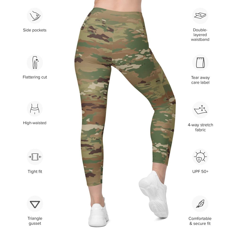 American Operational Camouflage Pattern (OCP) CAMO Leggings with pockets - Womens With Pockets