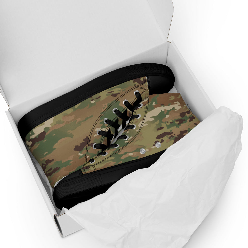 American Operational Camouflage Pattern (OCP) CAMO Men’s high top canvas shoes - Mens High Top Canvas Shoes