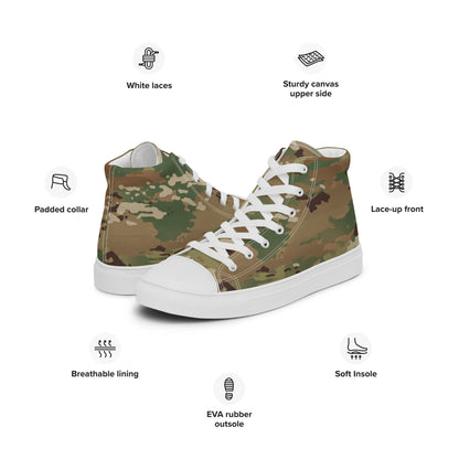 American Operational Camouflage Pattern (OCP) CAMO Men’s high top canvas shoes - Mens High Top Canvas Shoes