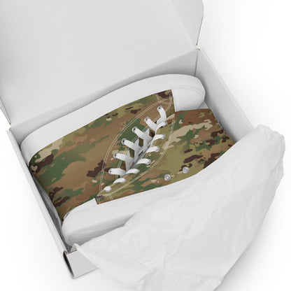 American Operational Camouflage Pattern (OCP) CAMO Men’s high top canvas shoes - Mens High Top Canvas Shoes