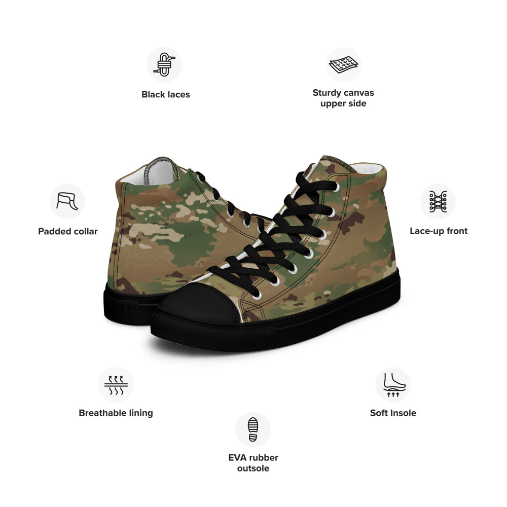 American Operational Camouflage Pattern (OCP) CAMO Men’s high top canvas shoes - Mens High Top Canvas Shoes