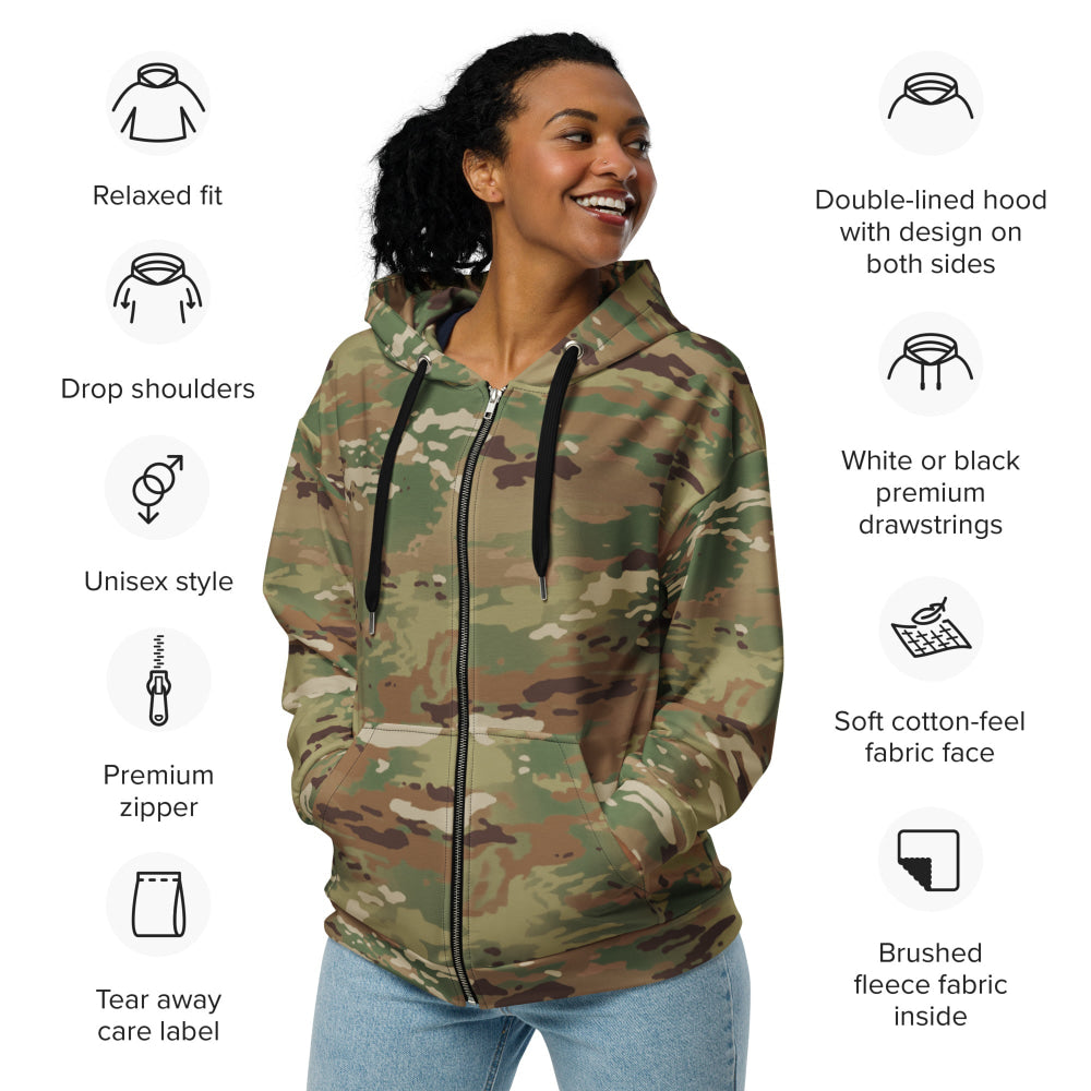 American Operational Camouflage Pattern (OCP) CAMO Unisex zip hoodie - Zip Hoodie