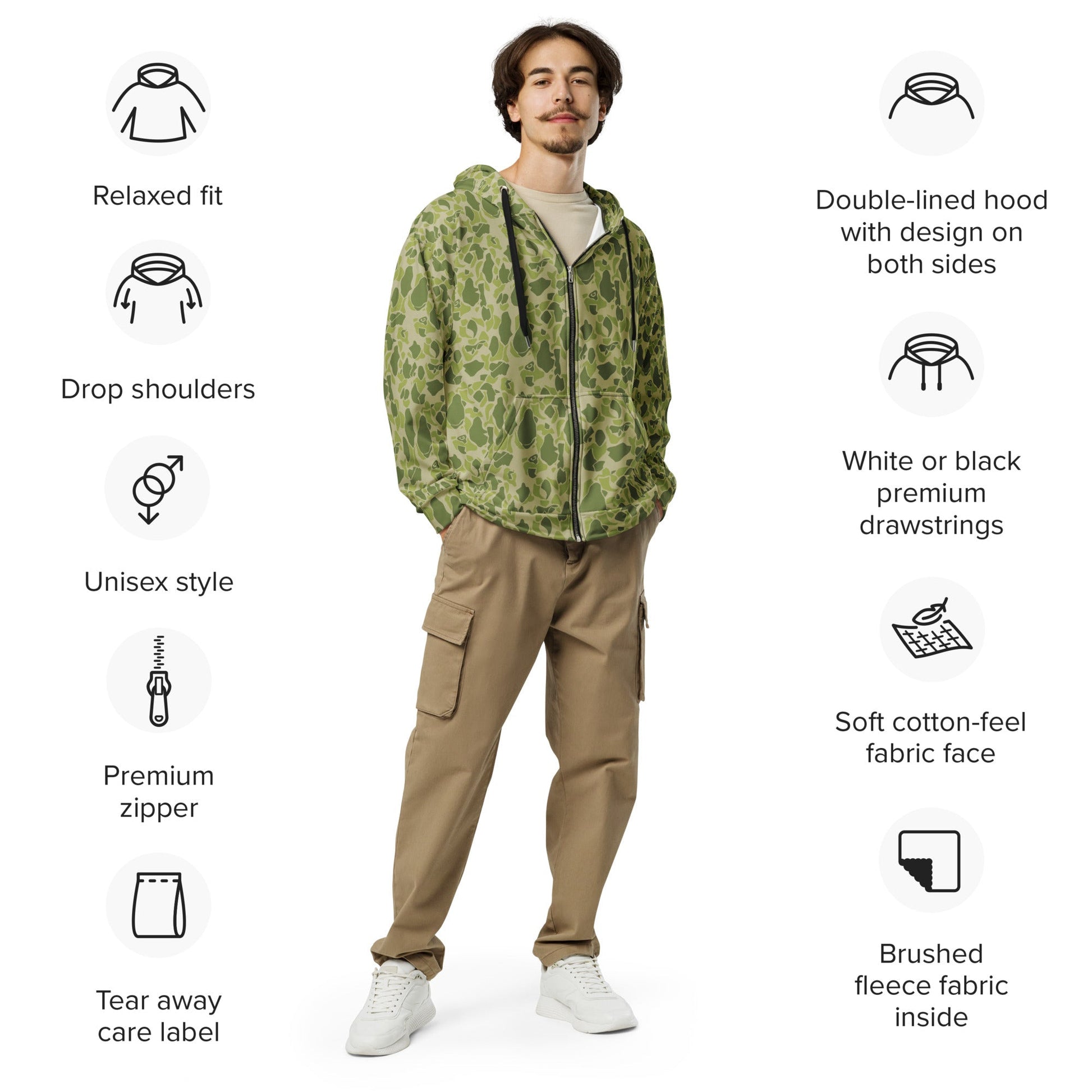 American Parachute CAMO Unisex zip hoodie - Zip Hoodies