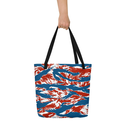 American Patriot Tiger Stripe CAMO Large Tote Bag