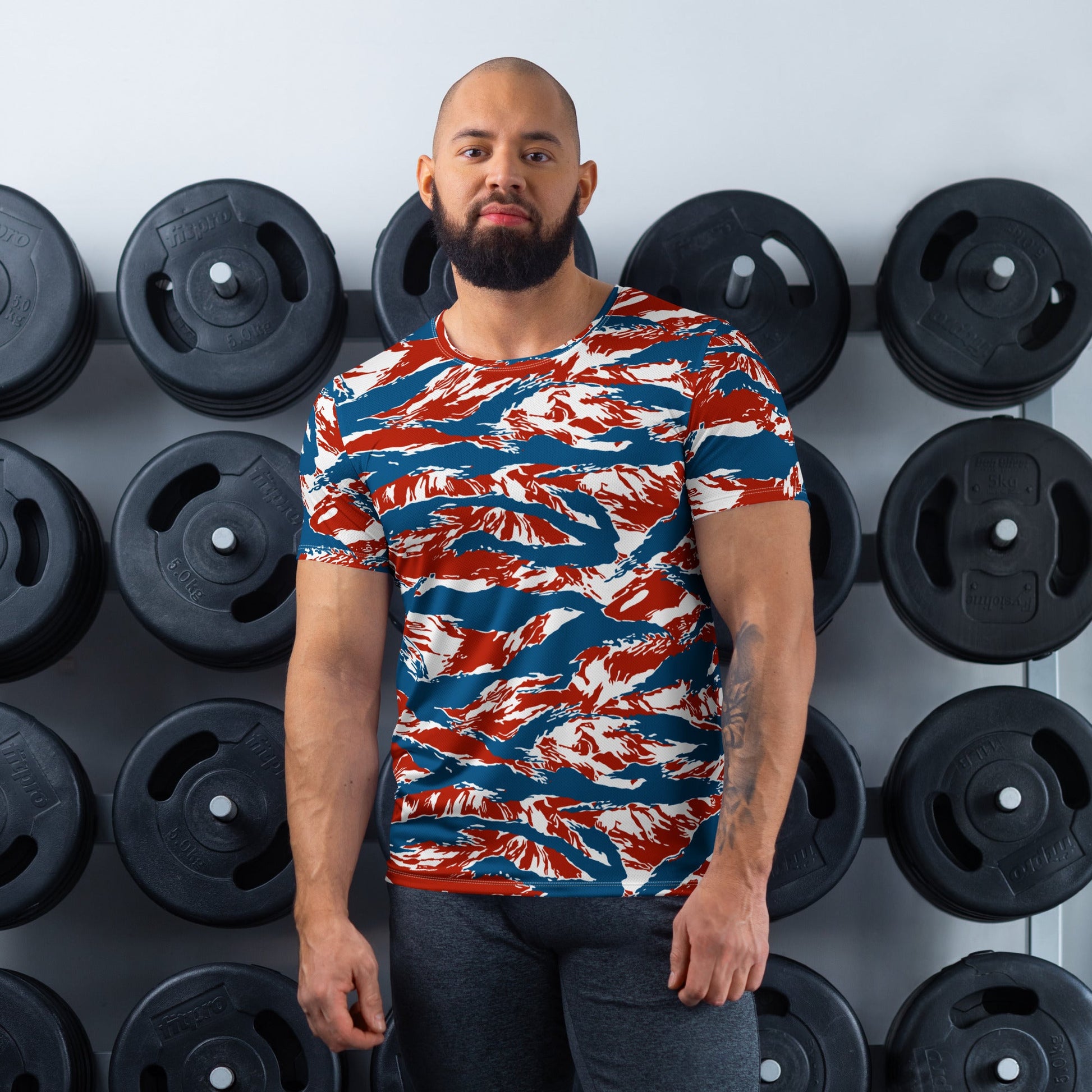 American Patriot Tiger Stripe CAMO Mens Athletic T-Shirt - XS