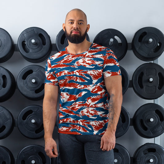 American Patriot Tiger Stripe CAMO Mens Athletic T-Shirt - XS