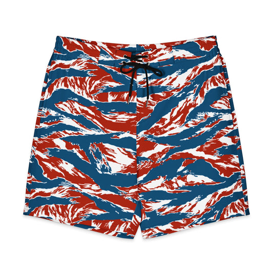 American Patriot Tiger Stripe CAMO Men’s Board Shorts - Black / XS