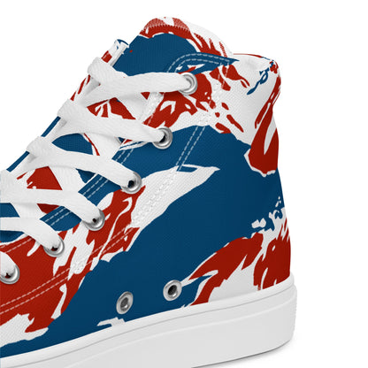 American Patriot Tiger Stripe CAMO Mens High-Top Canvas Shoes