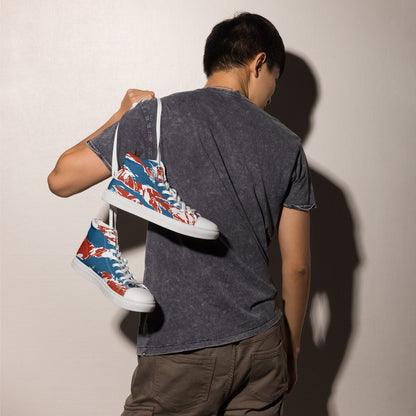 American Patriot Tiger Stripe CAMO Mens High-Top Canvas Shoes