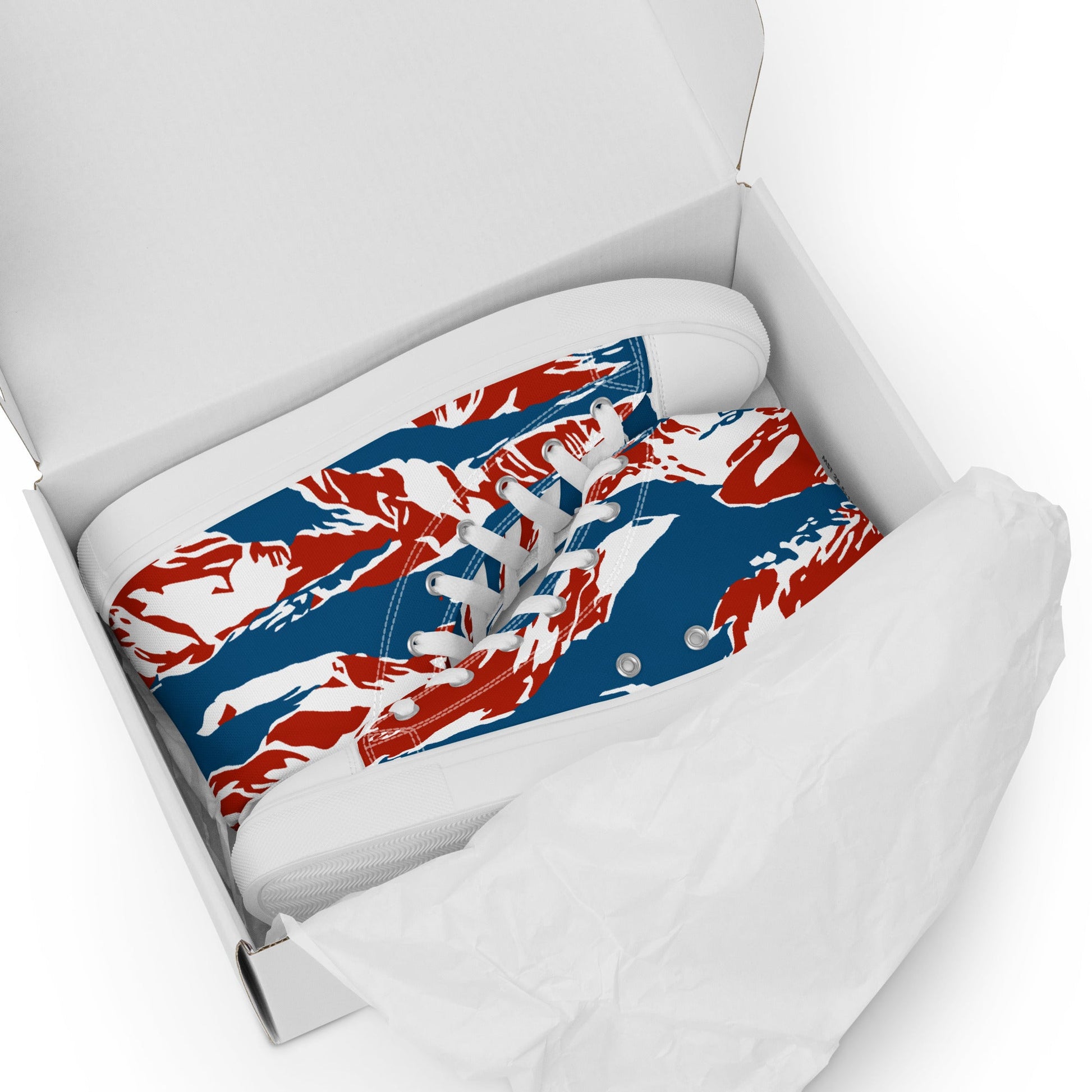 American Patriot Tiger Stripe CAMO Mens High-Top Canvas Shoes