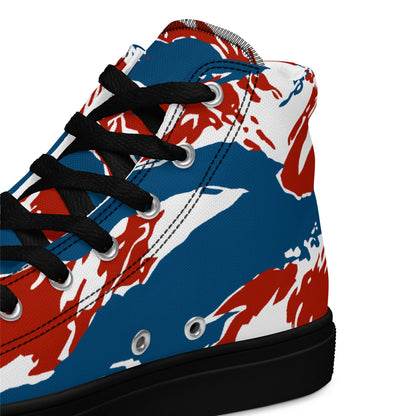 American Patriot Tiger Stripe CAMO Mens High-Top Canvas Shoes