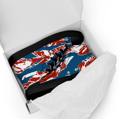 American Patriot Tiger Stripe CAMO Mens High-Top Canvas Shoes