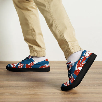 American Patriot Tiger Stripe CAMO Mens Lace-Up Canvas Shoes - Lace-up