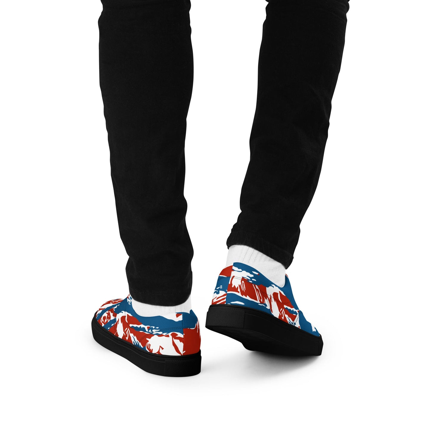 American Patriot Tiger Stripe CAMO Mens Lace-Up Canvas Shoes - Lace-up