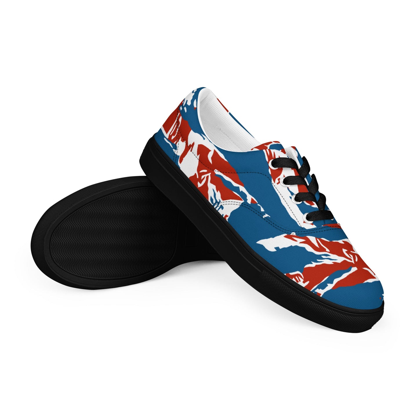 American Patriot Tiger Stripe CAMO Mens Lace-Up Canvas Shoes - 5 - Lace-up