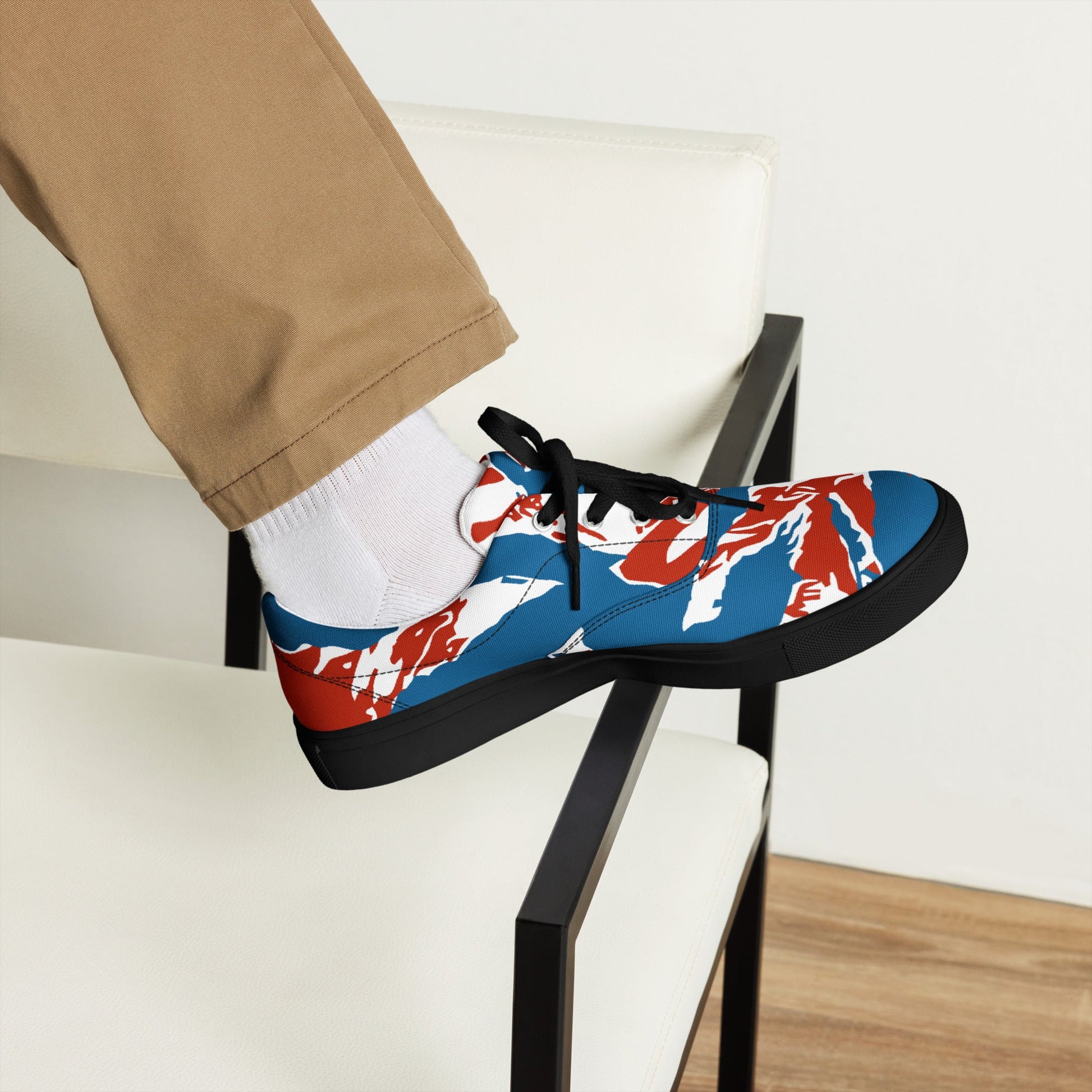 American Patriot Tiger Stripe CAMO Mens Lace-Up Canvas Shoes - Lace-up