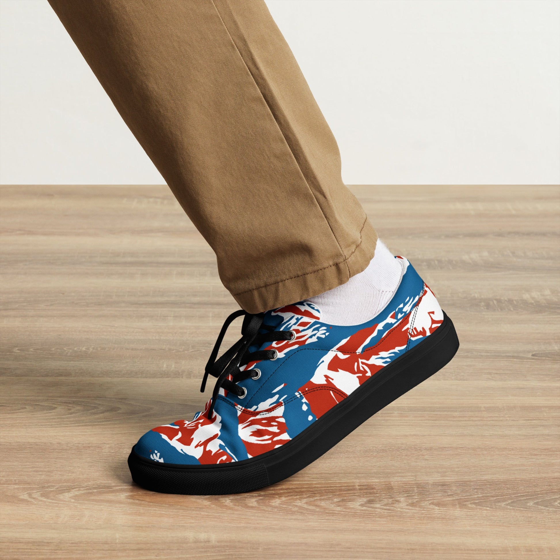 American Patriot Tiger Stripe CAMO Mens Lace-Up Canvas Shoes - Lace-up