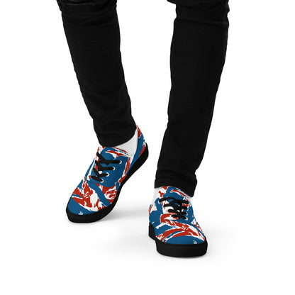 American Patriot Tiger Stripe CAMO Mens Lace-Up Canvas Shoes - Lace-up