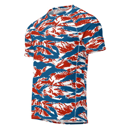American Patriot Tiger Stripe CAMO Mens Short-Sleeve Rash Guard