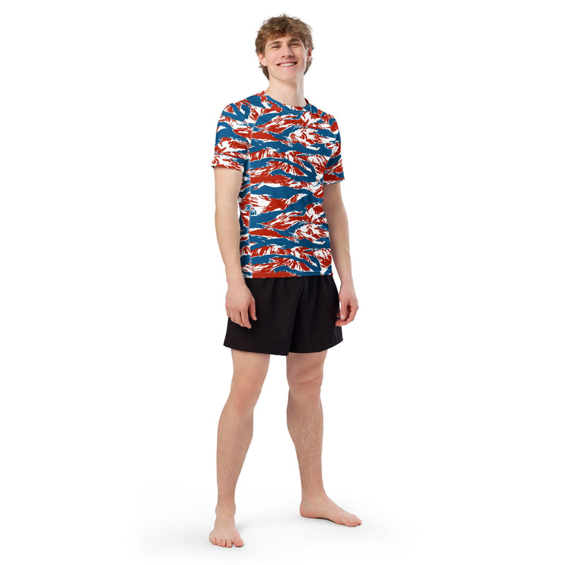 Tiger Stripe Patriot CAMO Mens Short-Sleeve Rash Guard - SS