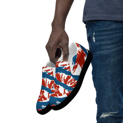 American Patriot Tiger Stripe CAMO Mens Slip-On Canvas Shoes