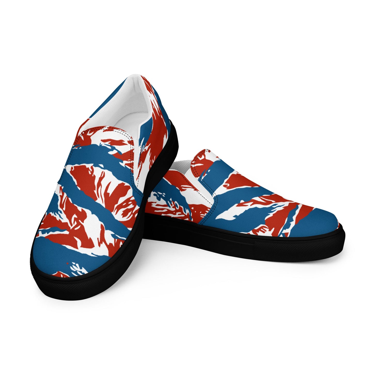 American Patriot Tiger Stripe CAMO Mens Slip-On Canvas Shoes - 5