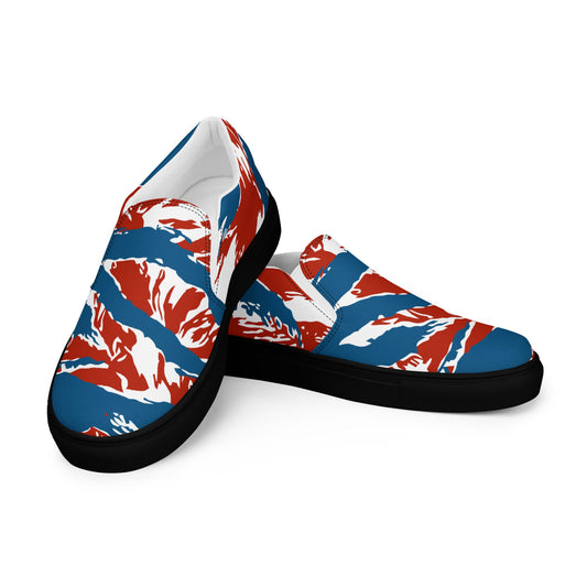 American Patriot Tiger Stripe CAMO Mens Slip-On Canvas Shoes - 5