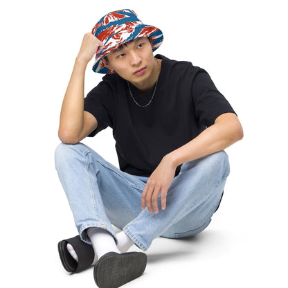American Patriot Tiger Stripe CAMO Reversible Bucket Hat