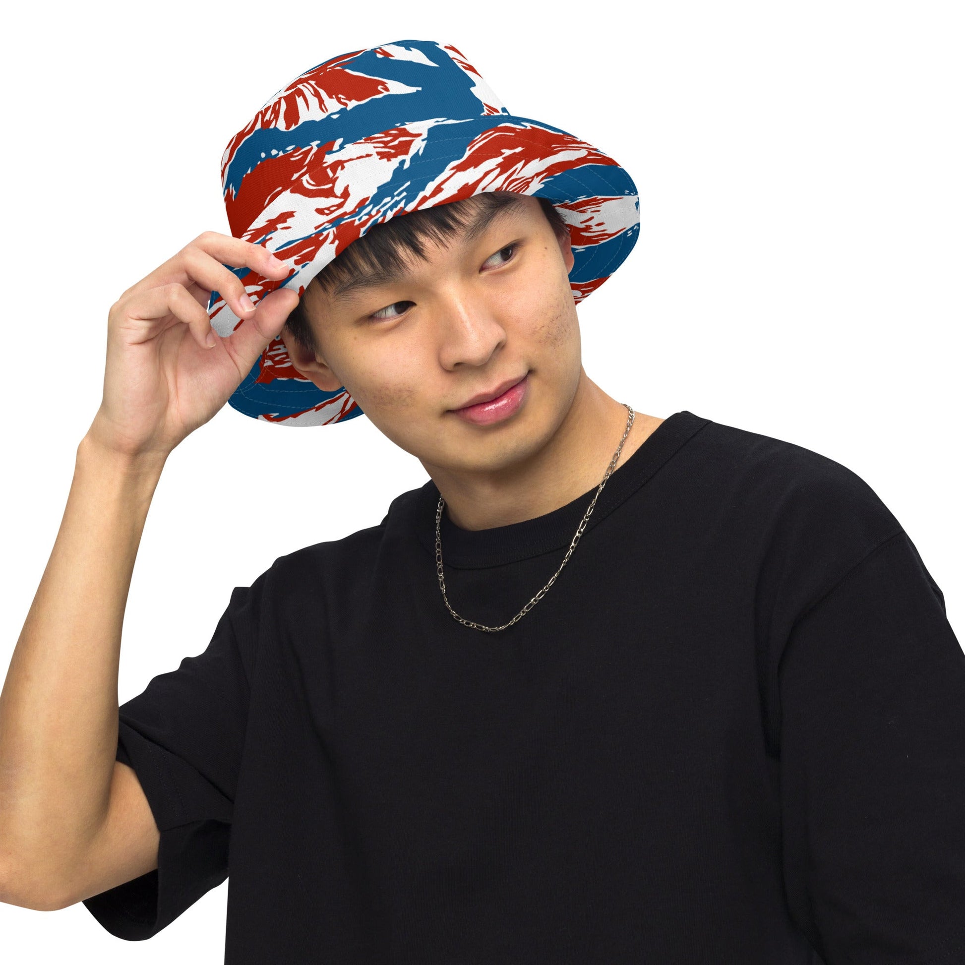 American Patriot Tiger Stripe CAMO Reversible Bucket Hat