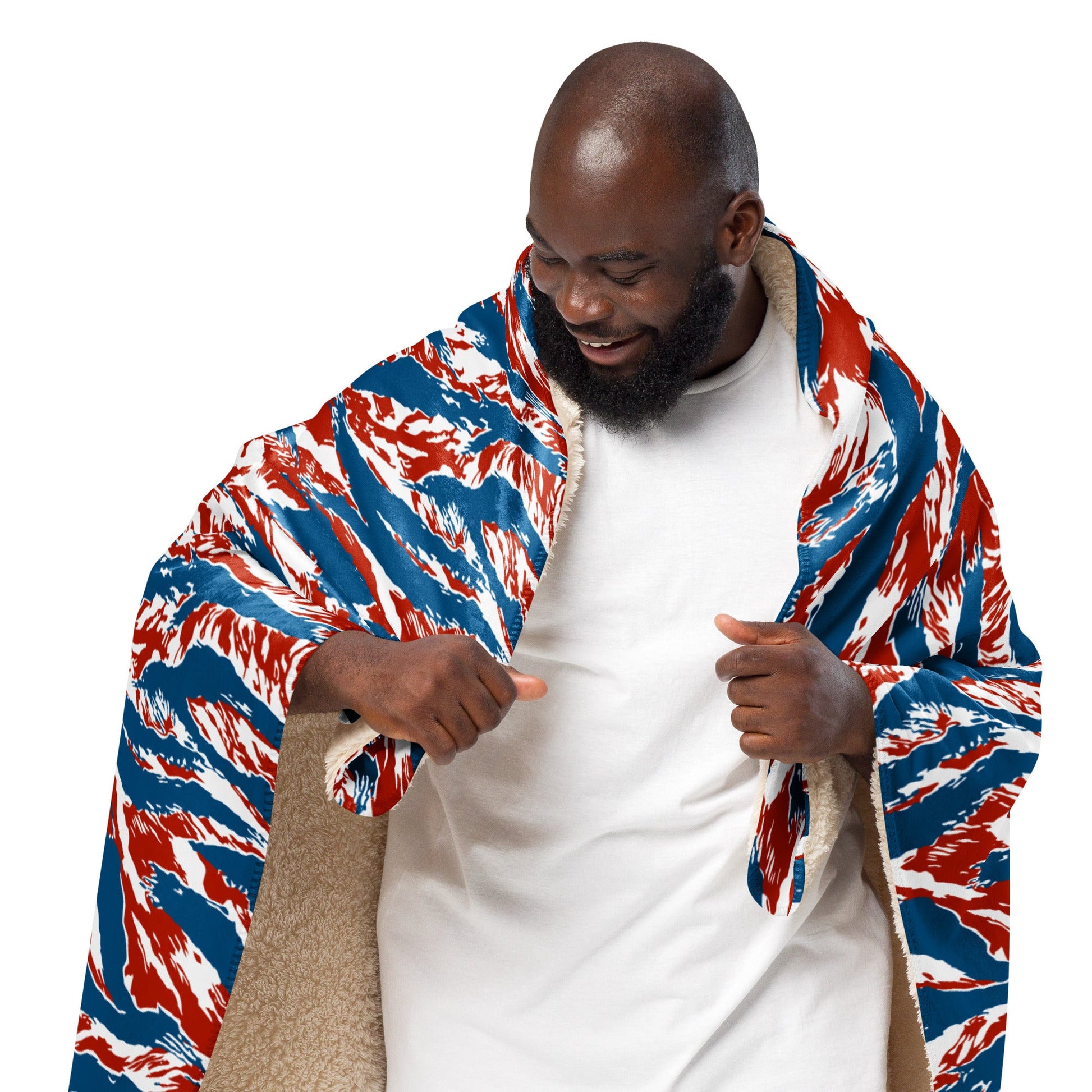 American Patriot Tiger Stripe CAMO Sherpa Blanket