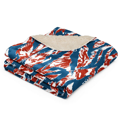 American Patriot Tiger Stripe CAMO Sherpa Blanket