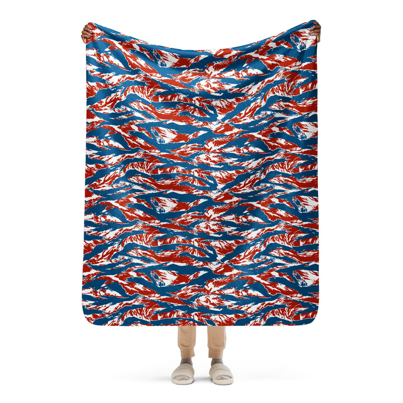 Tiger Stripe Patriot CAMO Sherpa Blanket - 50″×60″