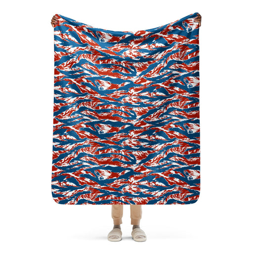 Tiger Stripe Patriot CAMO Sherpa Blanket - 50″×60″