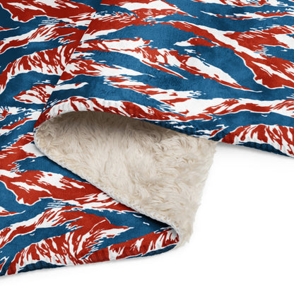 American Patriot Tiger Stripe CAMO Sherpa Blanket