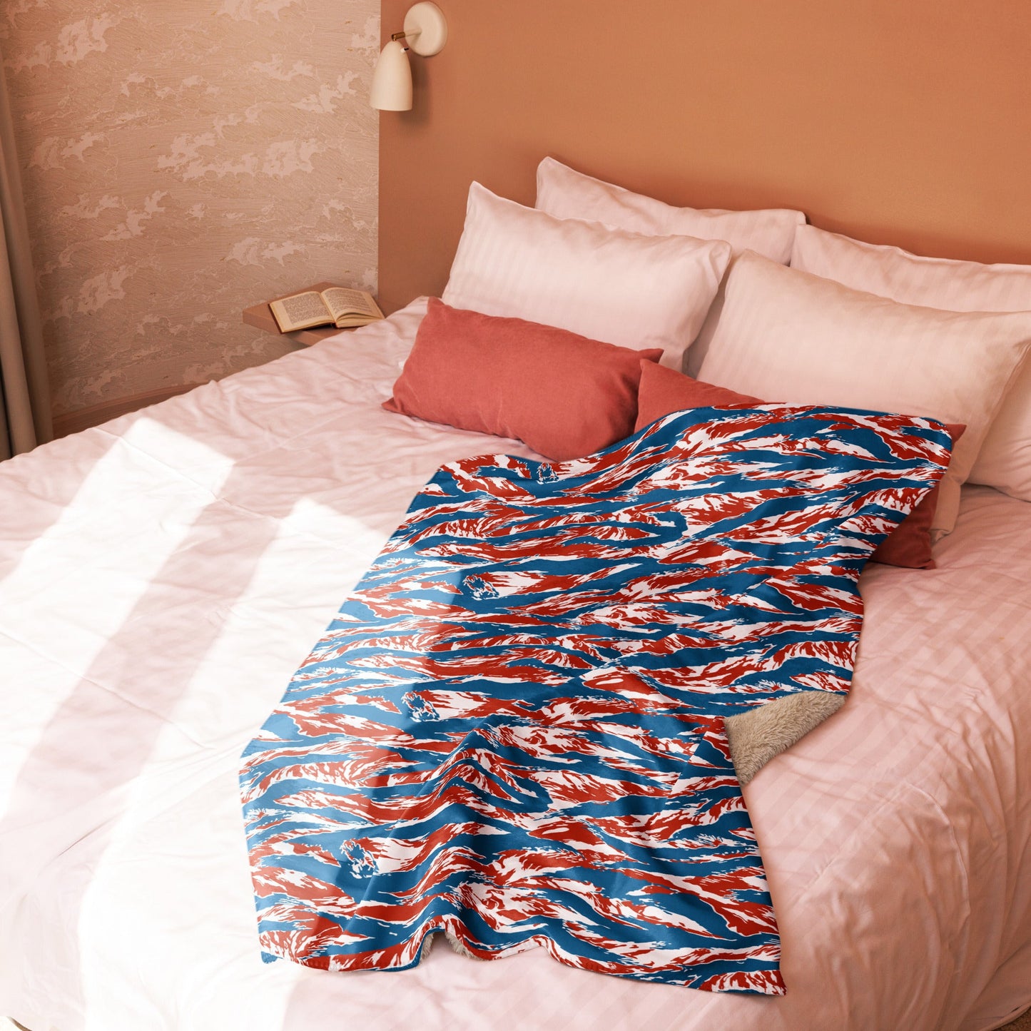 American Patriot Tiger Stripe CAMO Sherpa Blanket