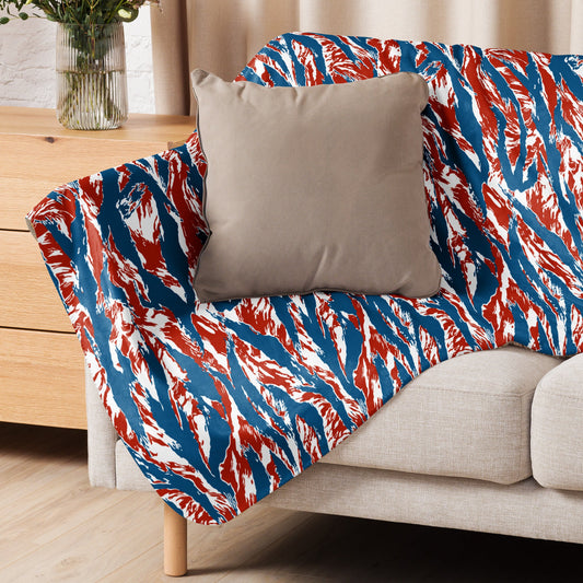 American Patriot Tiger Stripe CAMO Sherpa Blanket