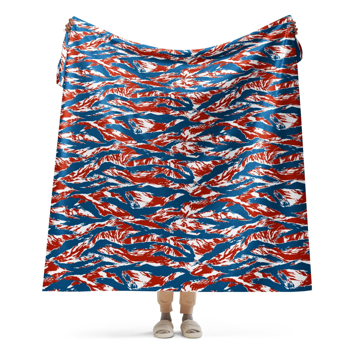American Patriot Tiger Stripe CAMO Sherpa Blanket - 60″×80″