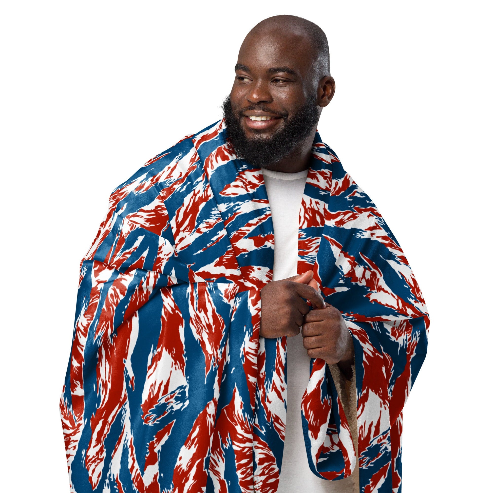 American Patriot Tiger Stripe CAMO Sherpa Blanket