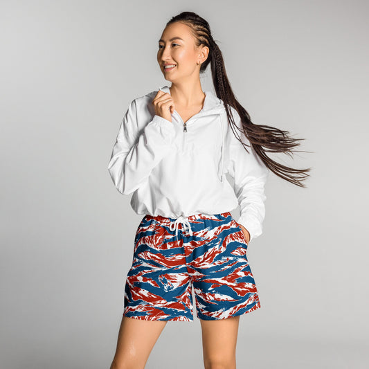 American Patriot Tiger Stripe CAMO Unisex Athletic Long Shorts