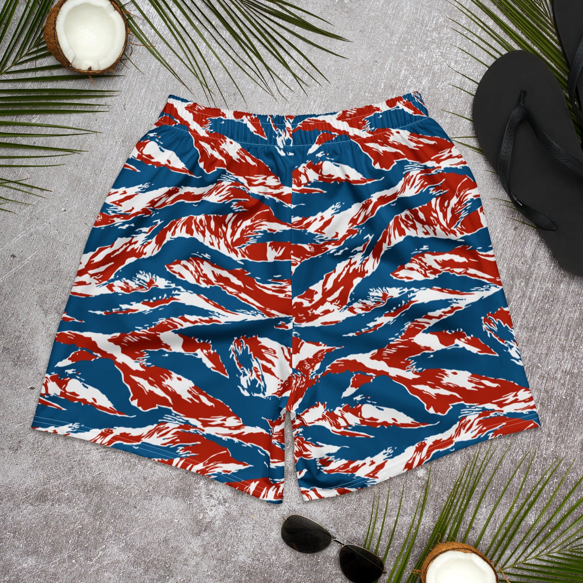 American Patriot Tiger Stripe CAMO Unisex Athletic Long Shorts