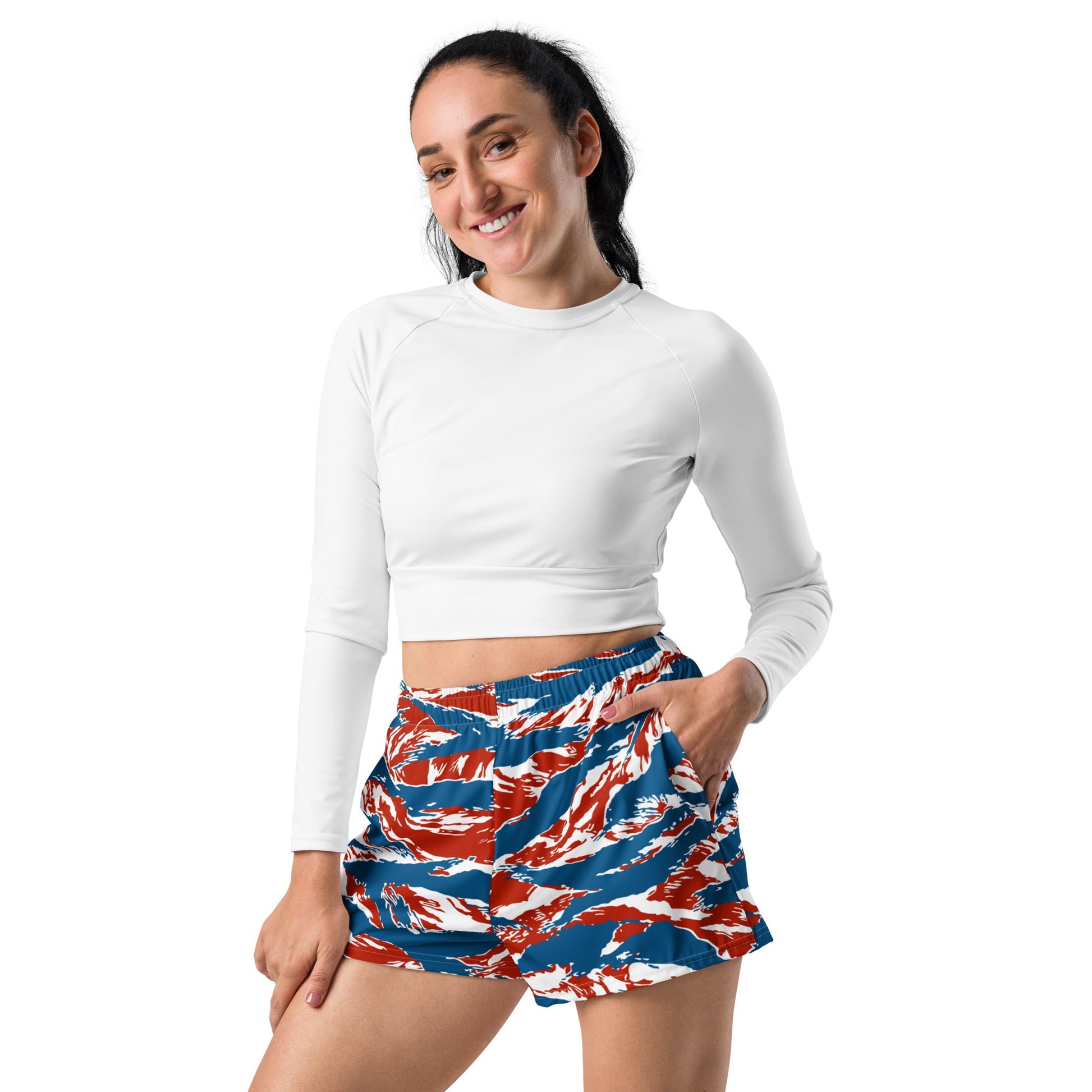 American Patriot Tiger Stripe CAMO Unisex Athletic Shorts