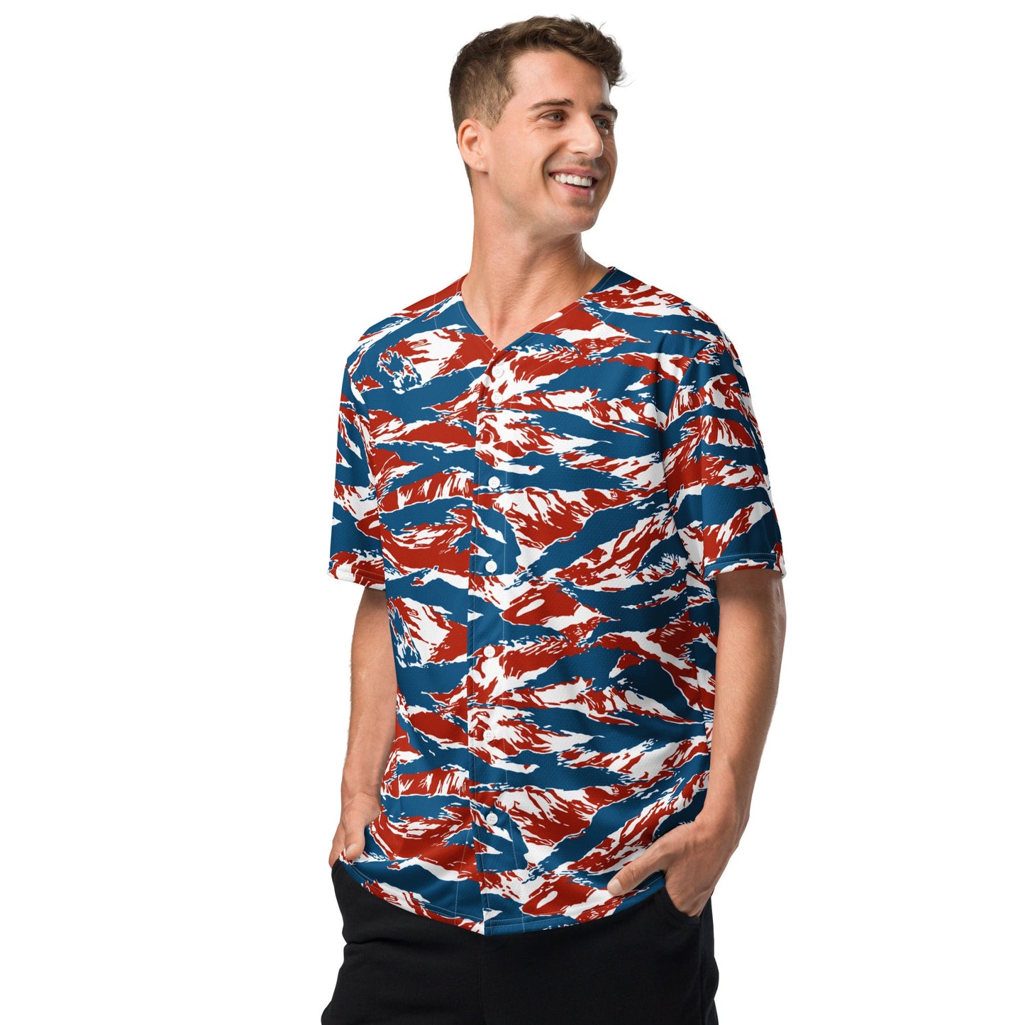 American Patriot Tiger Stripe CAMO Unisex Baseball Jersey