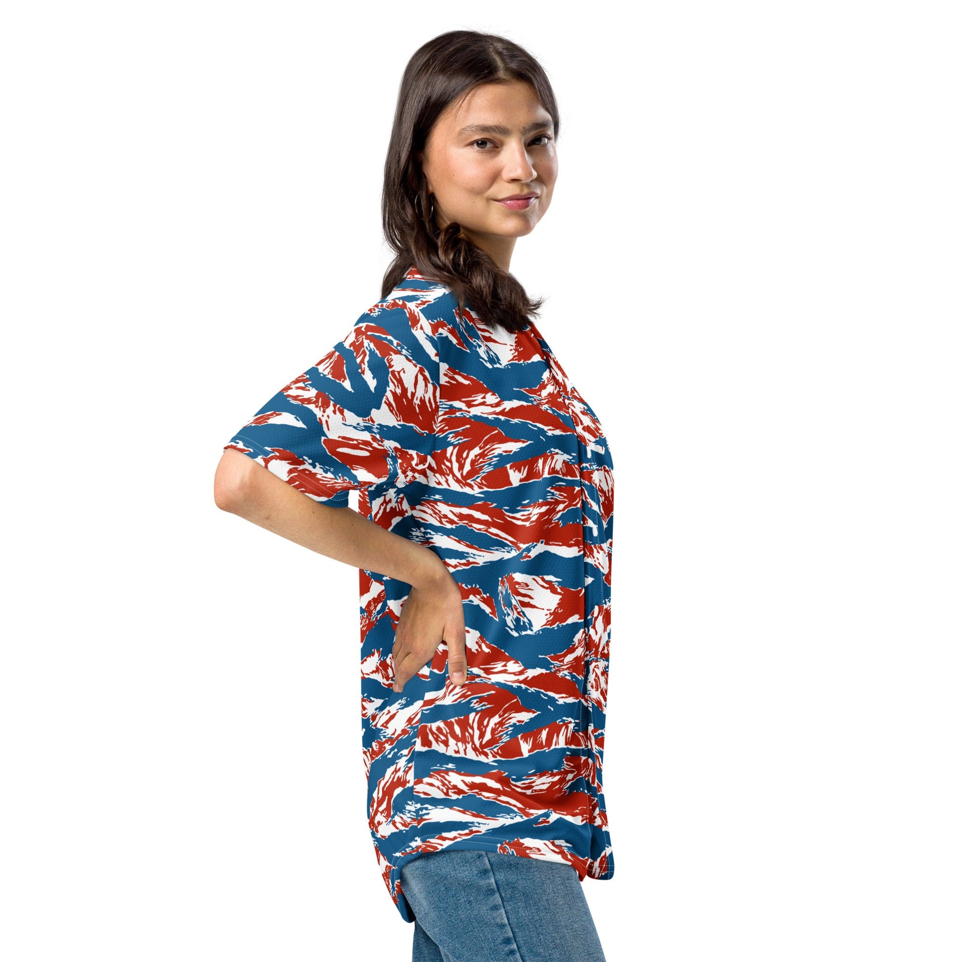 American Patriot Tiger Stripe CAMO Unisex Baseball Jersey